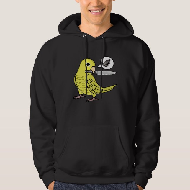 Knife Parrot Wants Seeds I Yellow Parrotlet Hoodie (Vorderseite)