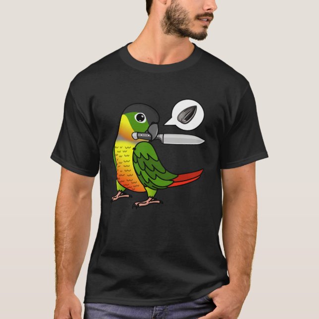 Knife Parrot Wants Seeds I Yellow sided Green Chee T-Shirt (Vorderseite)