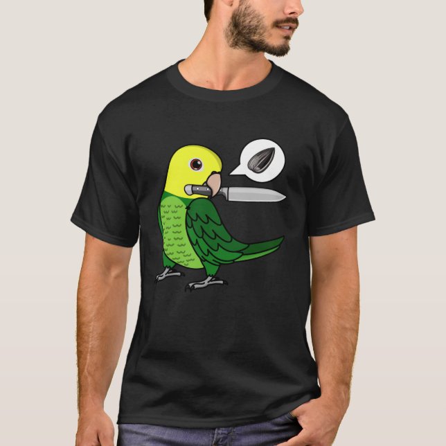Knife Parrot Will Samen I doppelgelber Kopf Am T-Shirt (Vorderseite)