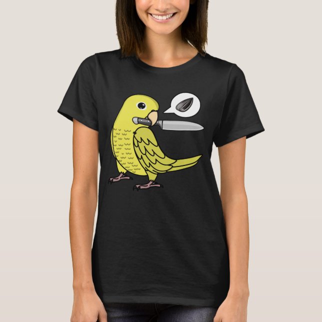 Knife Parrot Will Samen I Gelben Paprika T-Shirt (Vorderseite)