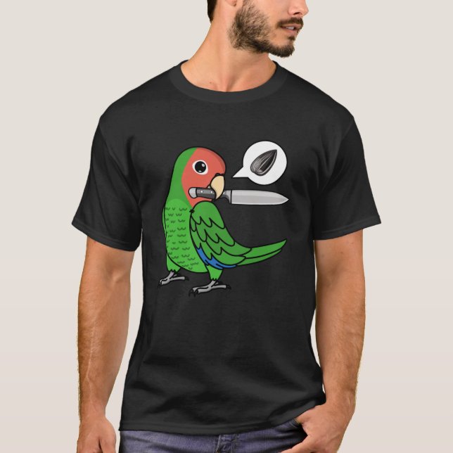 Knife Parrot Will Samen I Rosy konfrontiert Green  T-Shirt (Vorderseite)