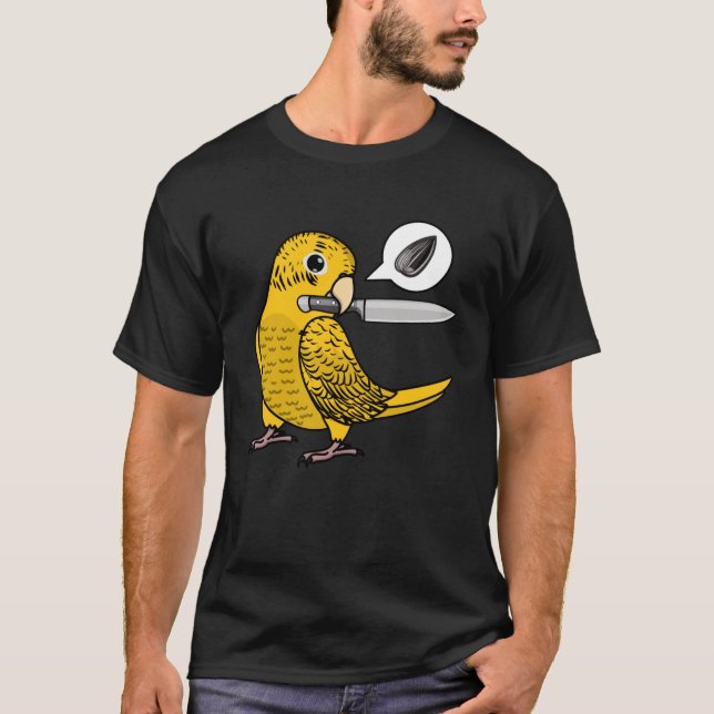 Knife Parrot Will Samen I Yellow Lutino Budgie Bu T-Shirt (Vorderseite)