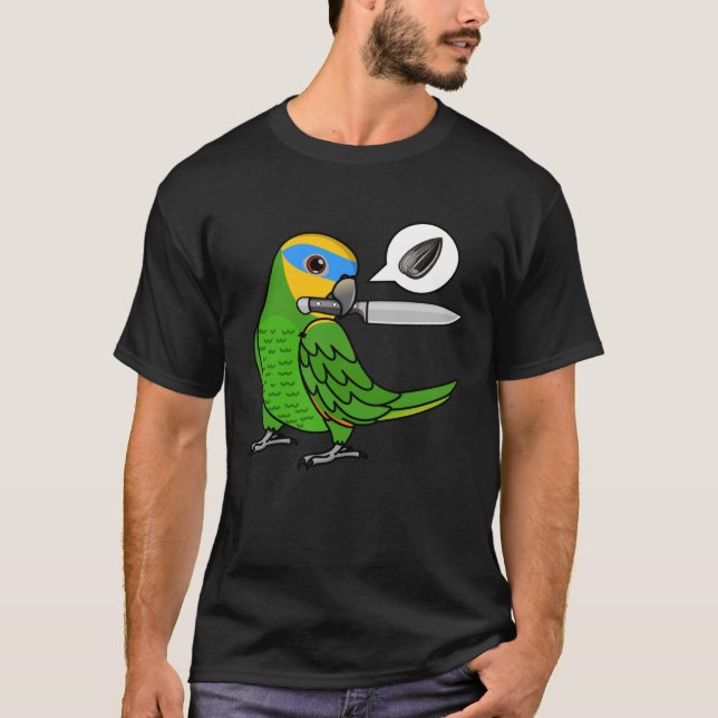 Knife Parrot Will Samen in Orange Flügelgeflügel A T-Shirt (Vorderseite)