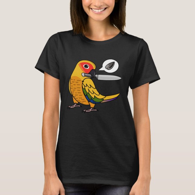 Knife Parrot Will Samen in Sun Conture T-Shirt (Vorderseite)