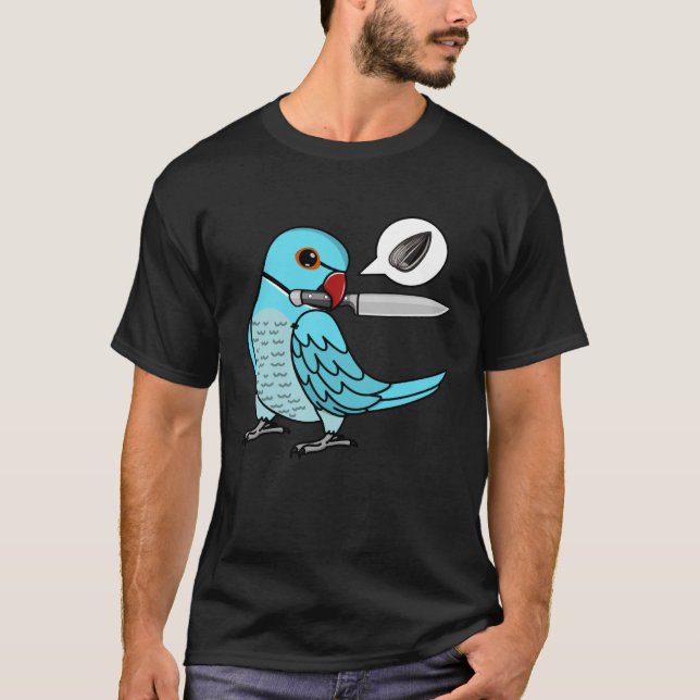 Knife Parrot Will Seeds I Blue Indian Ringneck T-Shirt (Vorderseite)