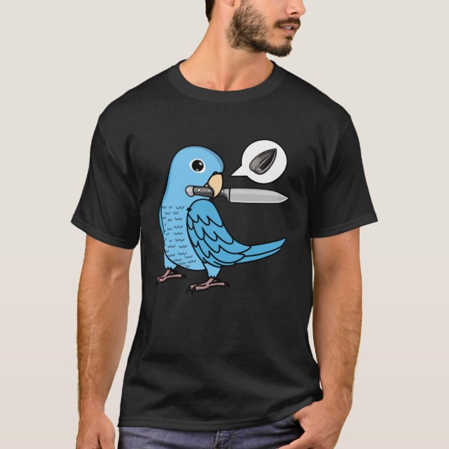 Knife Parrot Will Seeds I Blue Parrotlet T-Shirt (Vorderseite)