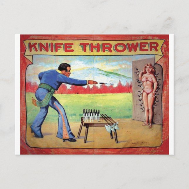 Knife Thrower Postkarte (Vorderseite)