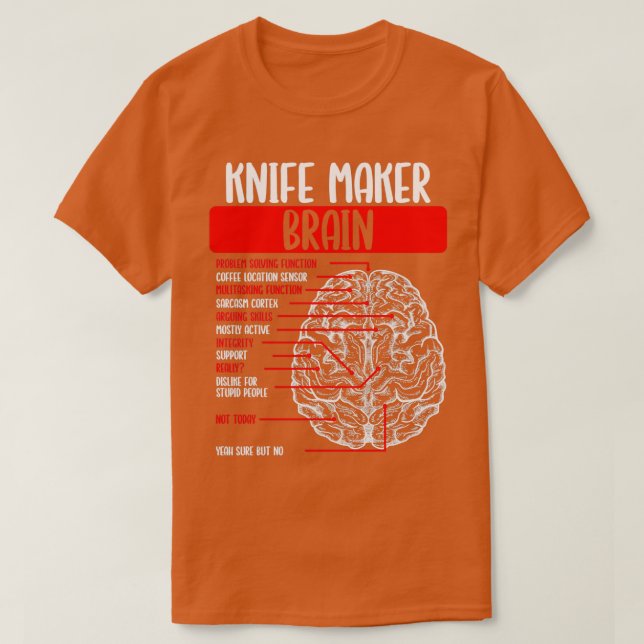 Knifeming Bladesmith Brain Forging Knife Maker T T-Shirt (Design vorne)