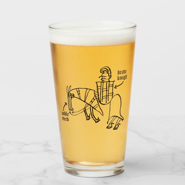 Knight and Steed Glass Tumbler (Vorne (Gefüllt))