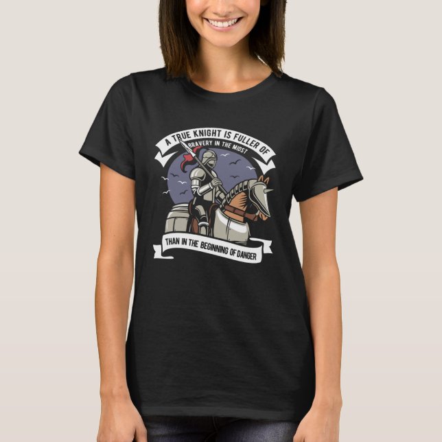Knight Armor with Horse Medieval Knight T-Shirt (Vorderseite)
