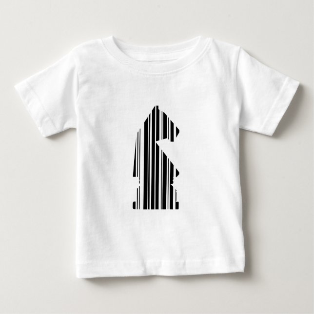 KNIGHT BAR CODE Schachmuster-Design Baby T-shirt (Vorderseite)