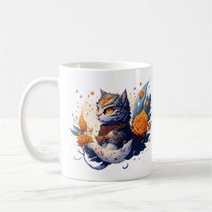 Knight Cat Heroic Warrior und Rose Kinder Kaffeetasse