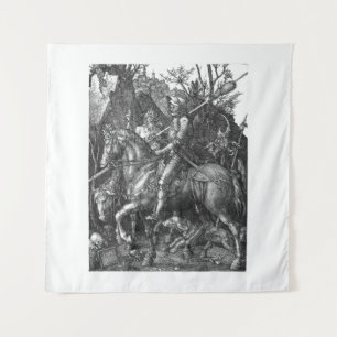 Knight Death Devil Albrecht Durer engraving art p Wandteppich