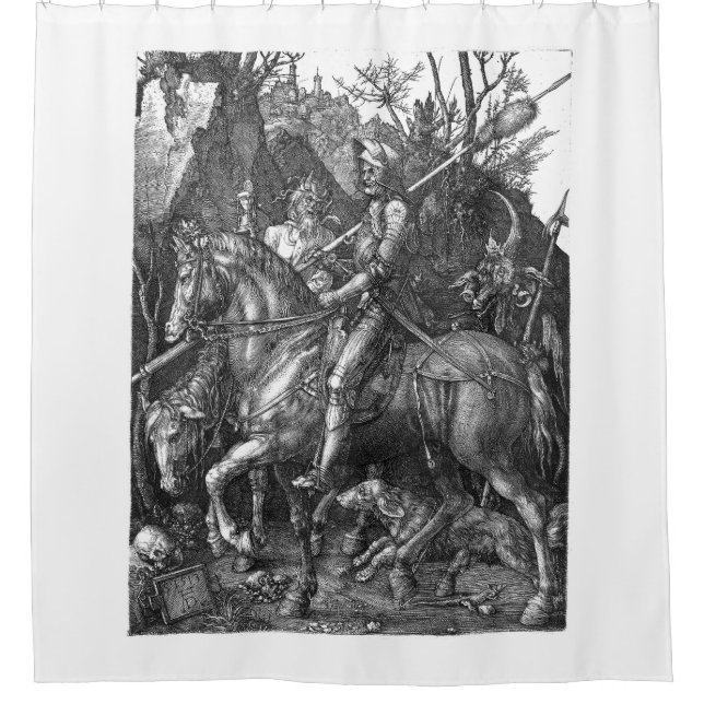 Knight Death Devil Albrecht Durer Gravur Art p Duschvorhang (Vorderseite)