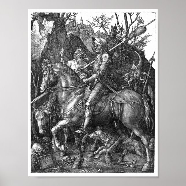 Knight Death Devil Albrecht Durer Gravur Art p Poster (Vorne)