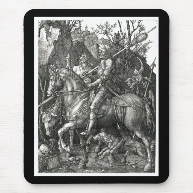 Knight, Death & the Devil - Albrecht Dürer c. 1513 Mousepad (Vorne)