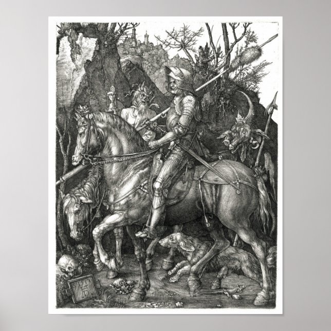 Knight, Death & the Devil - Albrecht Dürer c. 1513 Poster (Vorne)
