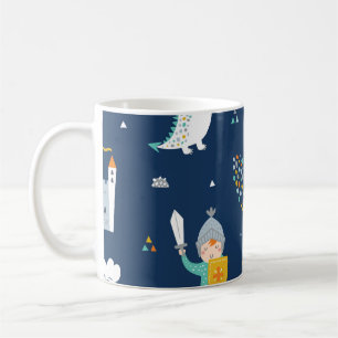 Knight Dragon Castle Childish Pattern Kaffeetasse