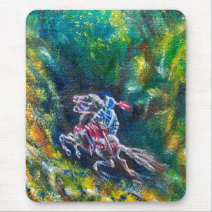 KNIGHT LANCELOT , PFERDERFAHRT IN GRÜNEN WALDEN MOUSEPAD