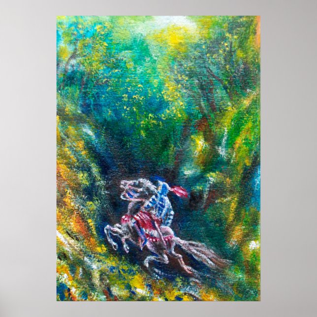 KNIGHT LANCELOT , PFERDERFAHRT IN GRÜNEN WALDEN POSTER (Vorne)