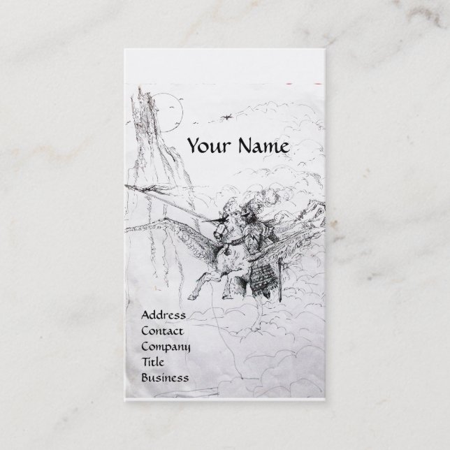 KNIGHT REITEN AUF DEM PEGASUS-MONOGRAM VISITENKARTE (Vorderseite)