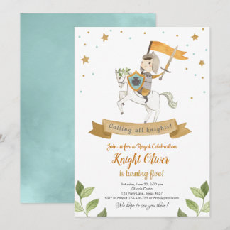 Knight Royal Medieval Junge Geburtstag Einladung