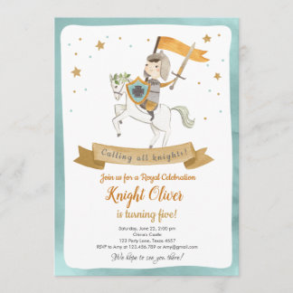 Knight Royal Medieval Junge Geburtstag Einladung