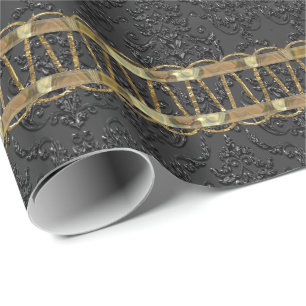 Knight Scallop Damask Elegant Geschenkpapier