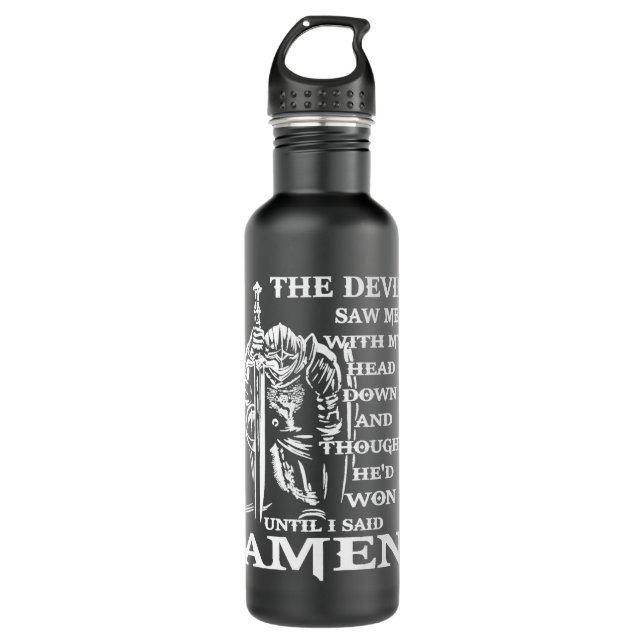Knight Templar Kneeling Devil sah mich mit meinem  Edelstahlflasche (Vorderseite)