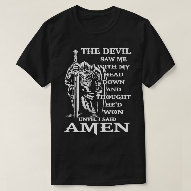 Knight Templar Kneeling Devil sah mich mit meinem  T-Shirt (Design vorne)