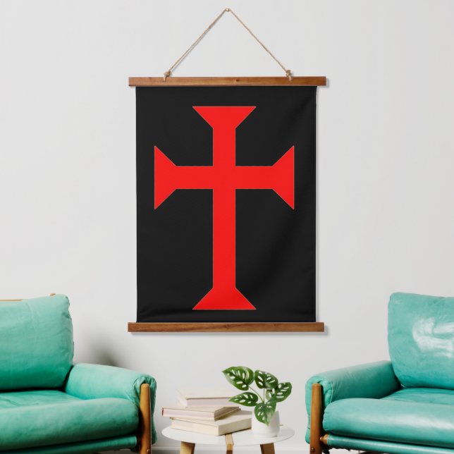 Knight Templar Wandteppich Mit Holzrahmen (Wohnzimmer)