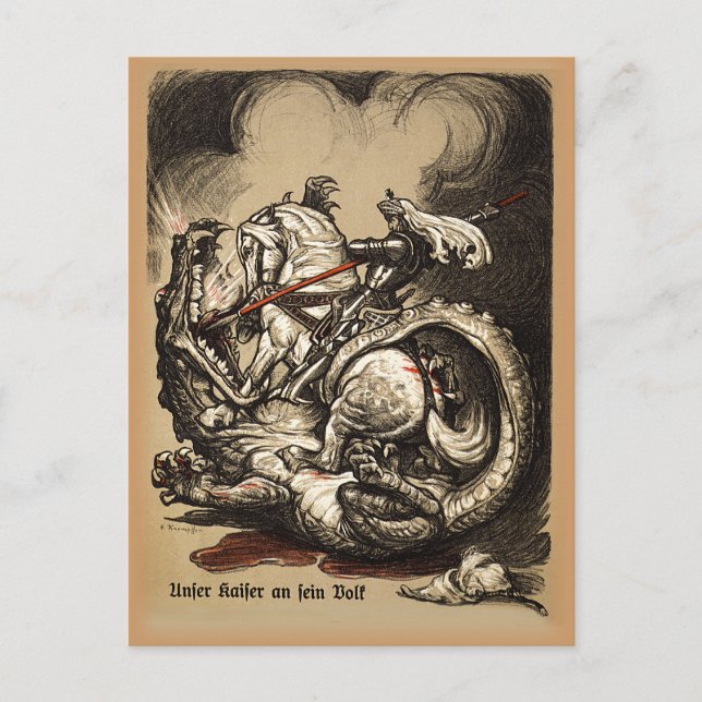 Knight vs. Dragon Postkarte (Vorderseite)