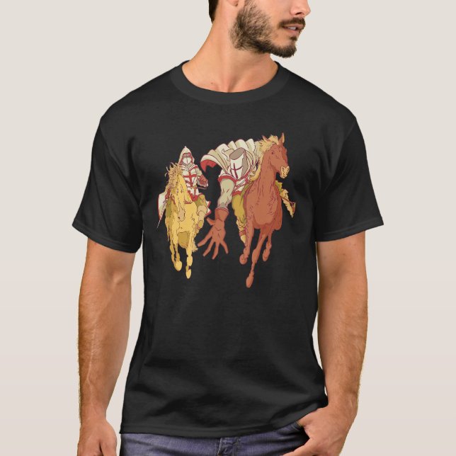 Knights and Horses - Medieval Crusader Renaissance T-Shirt (Vorderseite)