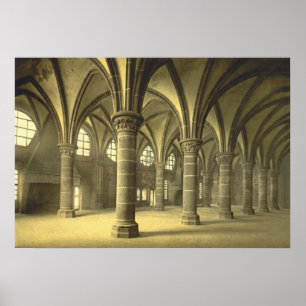Knights Hall, Mont St. Michel, Frankreich Poster