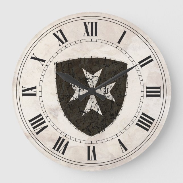 Knights Hospitaller Cross, Not Große Wanduhr (Vorderseite)
