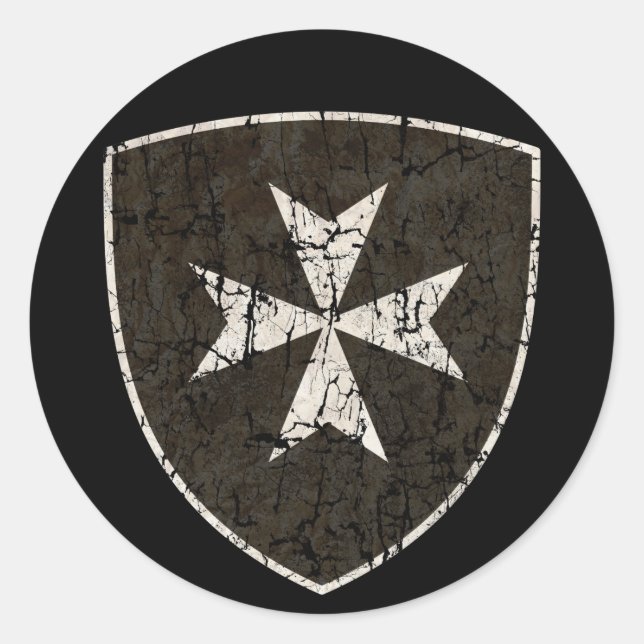 Knights Hospitaller Cross, Not Runder Aufkleber (Vorderseite)