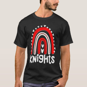 Knights School Mascot Hört Regenbogen Rittersport T-Shirt