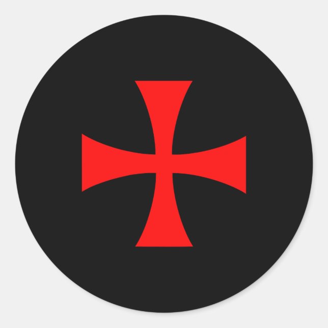 Knights Templar Cross Catholic Christian Order The Runder Aufkleber (Vorderseite)