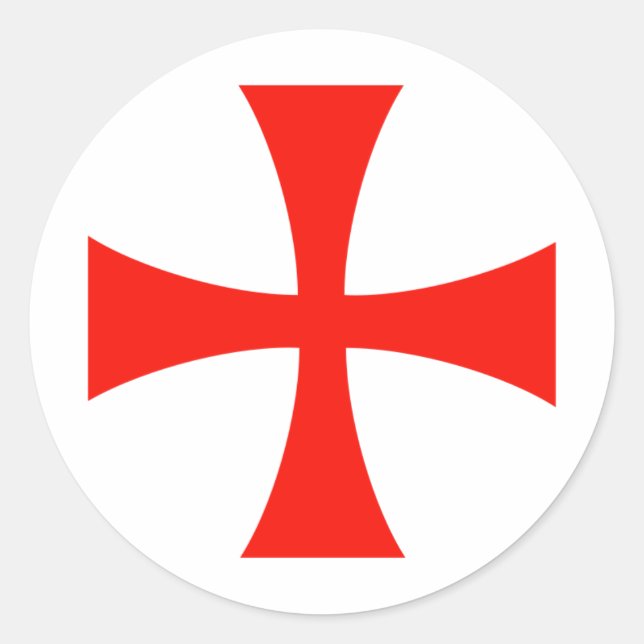 Knights_Templar_Cross Runder Aufkleber (Vorderseite)