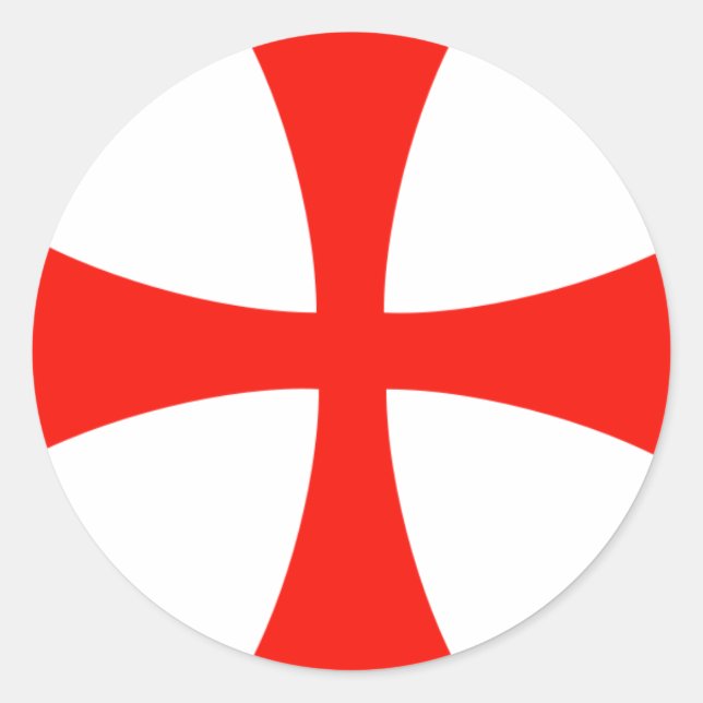 Knights_Templar_Cross Runder Aufkleber (Vorderseite)