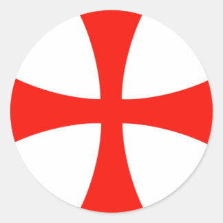 Knights_Templar_Cross Runder Aufkleber