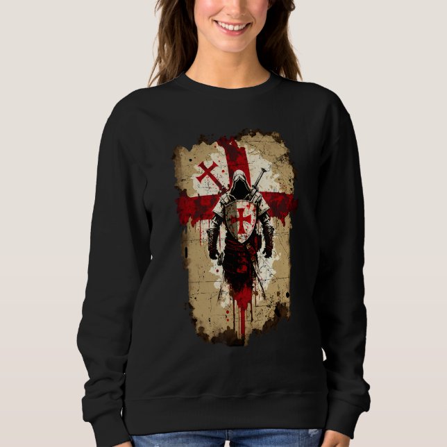 Knights Templar Crusader Cross Soldier of Christ F Sweatshirt (Vorderseite)