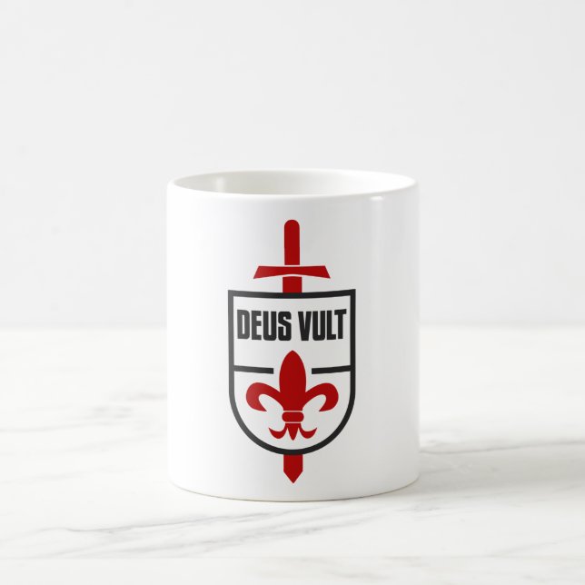 Knights Templar Mittelalterlicher DEUS VULT Kreuzf Kaffeetasse (Mittel)