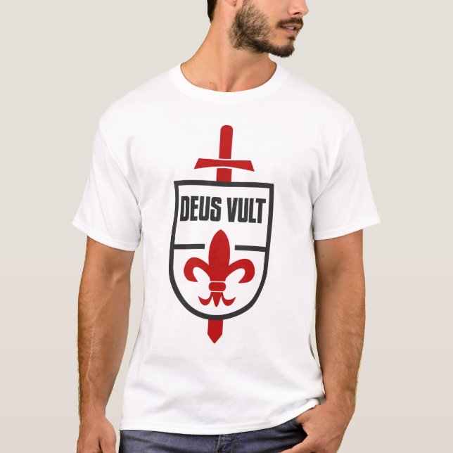 Knights Templar MOTTO DEUS VULT T - Shirt (Vorderseite)
