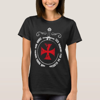 Knights Templar Motto Templar Kreuz und Schwert Kn T-Shirt