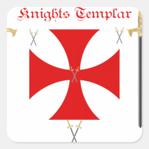 Knights Templar Quadratischer Aufkleber