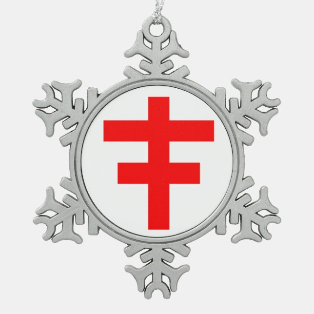 KNIGHTS TEMPLAR SCHNEEFLOCKEN Zinn-Ornament (Vorderseite)