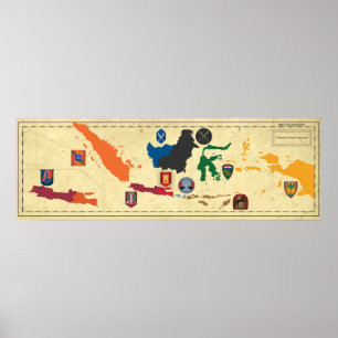 KNIL Territorial Troepen Kommando Overzicht Poster