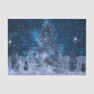 Knisterndes fraktales Winter-Szene Seidenpapier