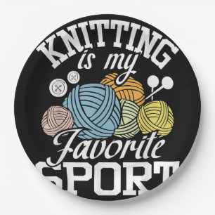 Knit Happens  Funny Knitting Shirt Knitters Pride  Pappteller